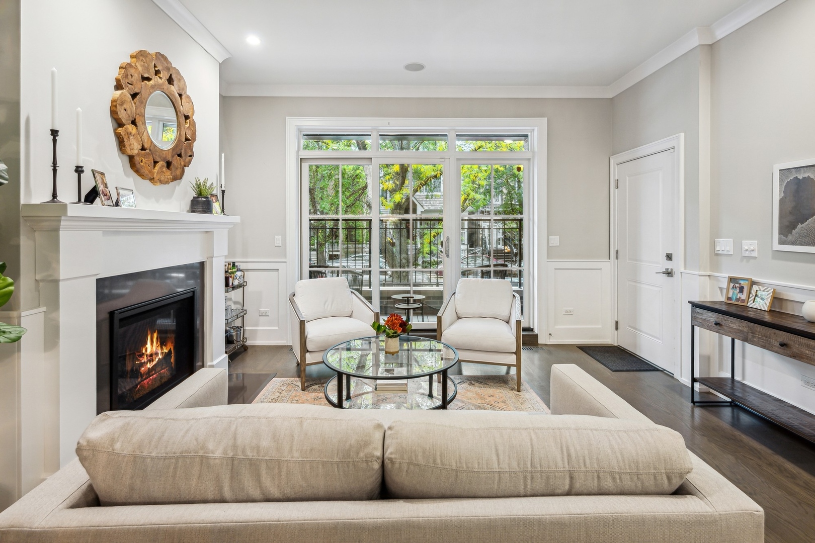 1341 West George Street, Unit 1 Chicago, IL 60657 - Photo 2 of 24 a living room with furniture and a fireplace