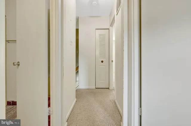 a view of a room with door