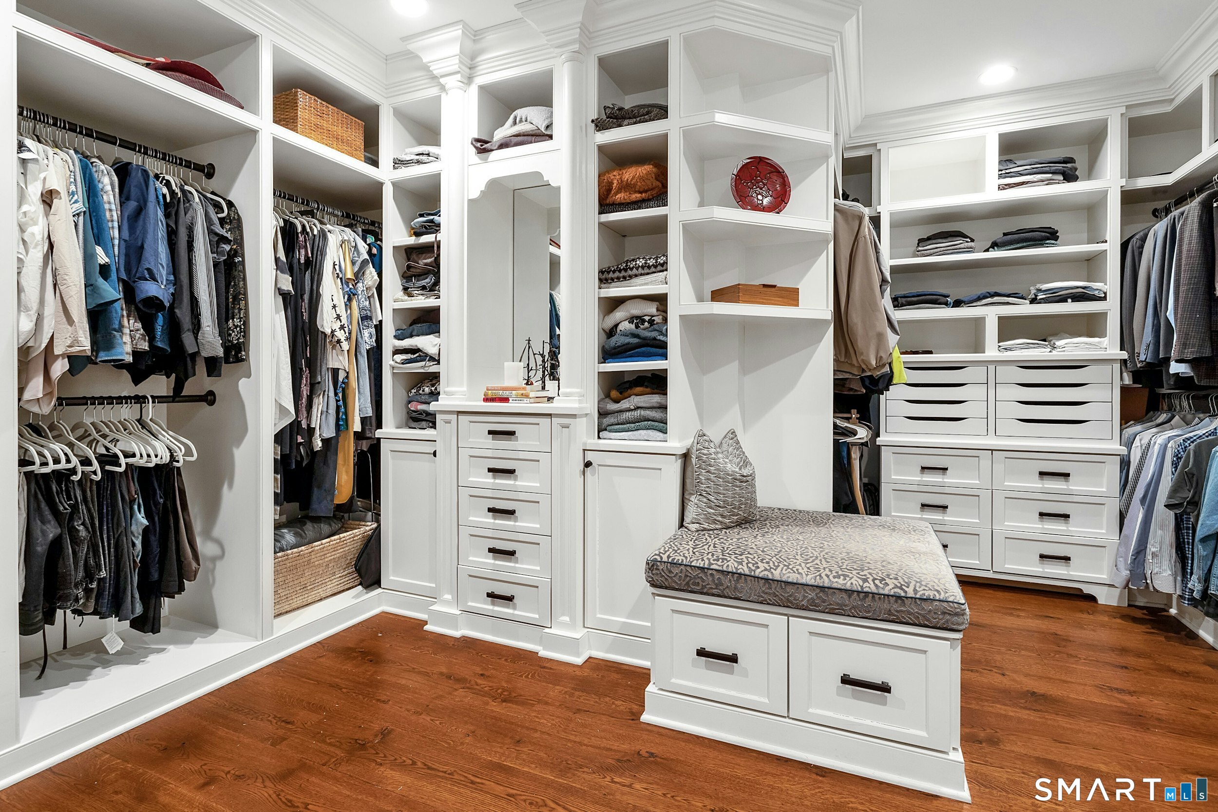 206 Umpawaug Road Redding, CT 06896 - Photo 18 of 40 Primary Suite Custom Walk-In Closet (Second Level)