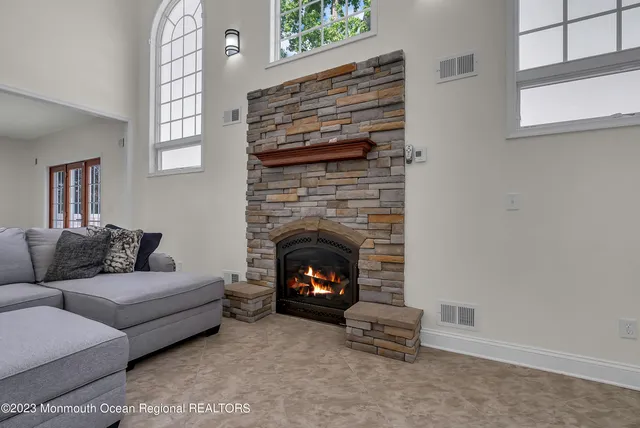 a living room with furniture