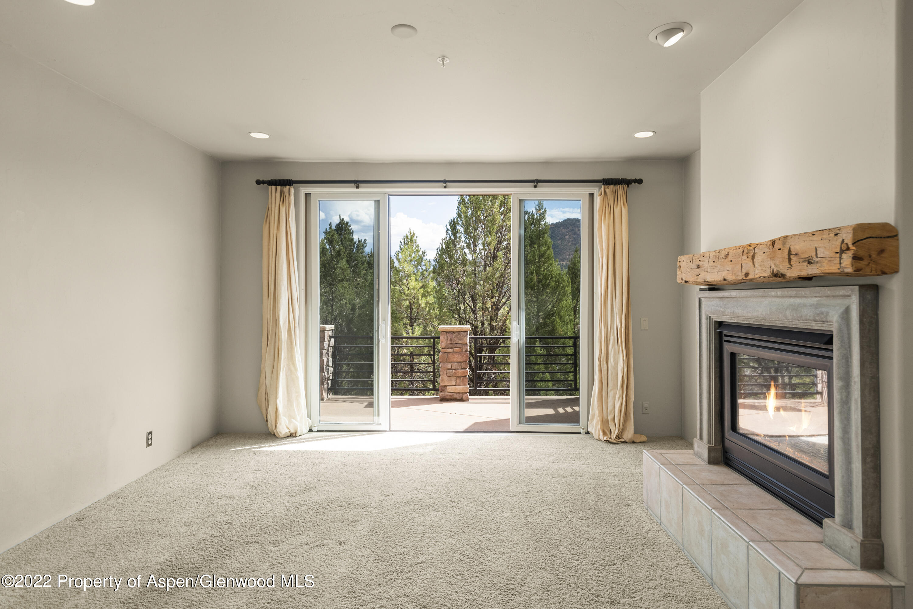 306 Wild Spring Lane Basalt, CO 81621 - Photo 4 of 11 a view of an empty room with a fireplace and a large window