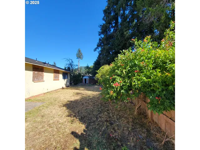 a view of a back yard of the house