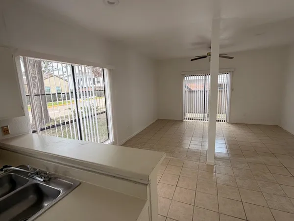 a view of a livingroom with a window
