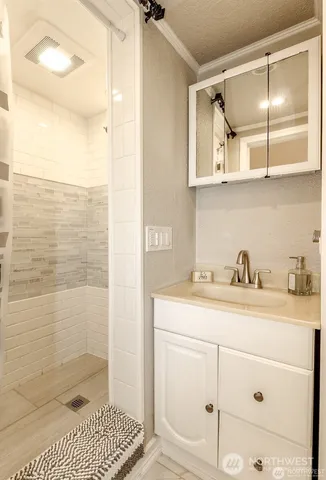a bathroom with a shower