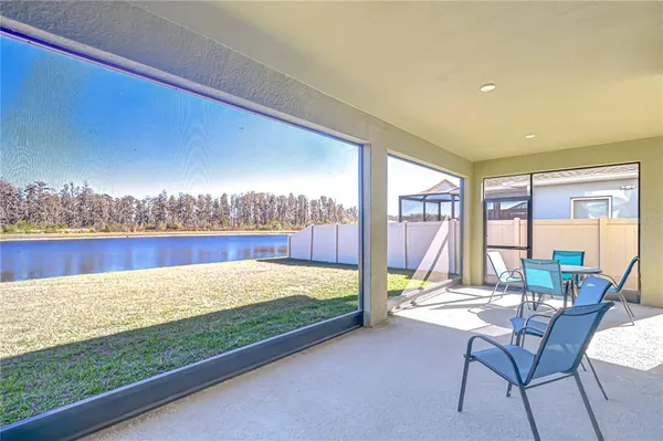 a building outdoor space with seating space