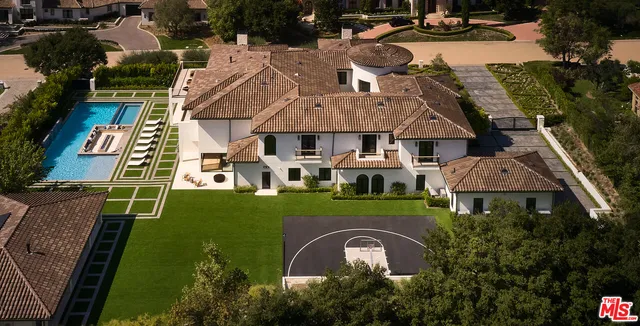 an aerial view of a house