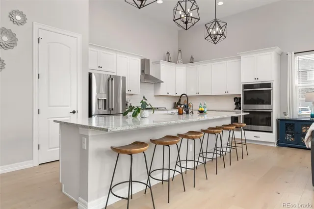 a kitchen with granite countertop lots of counter top space