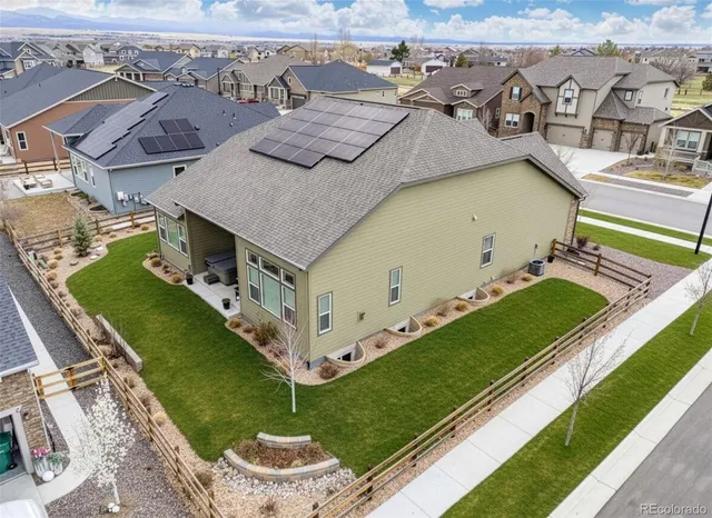 an aerial view of a house