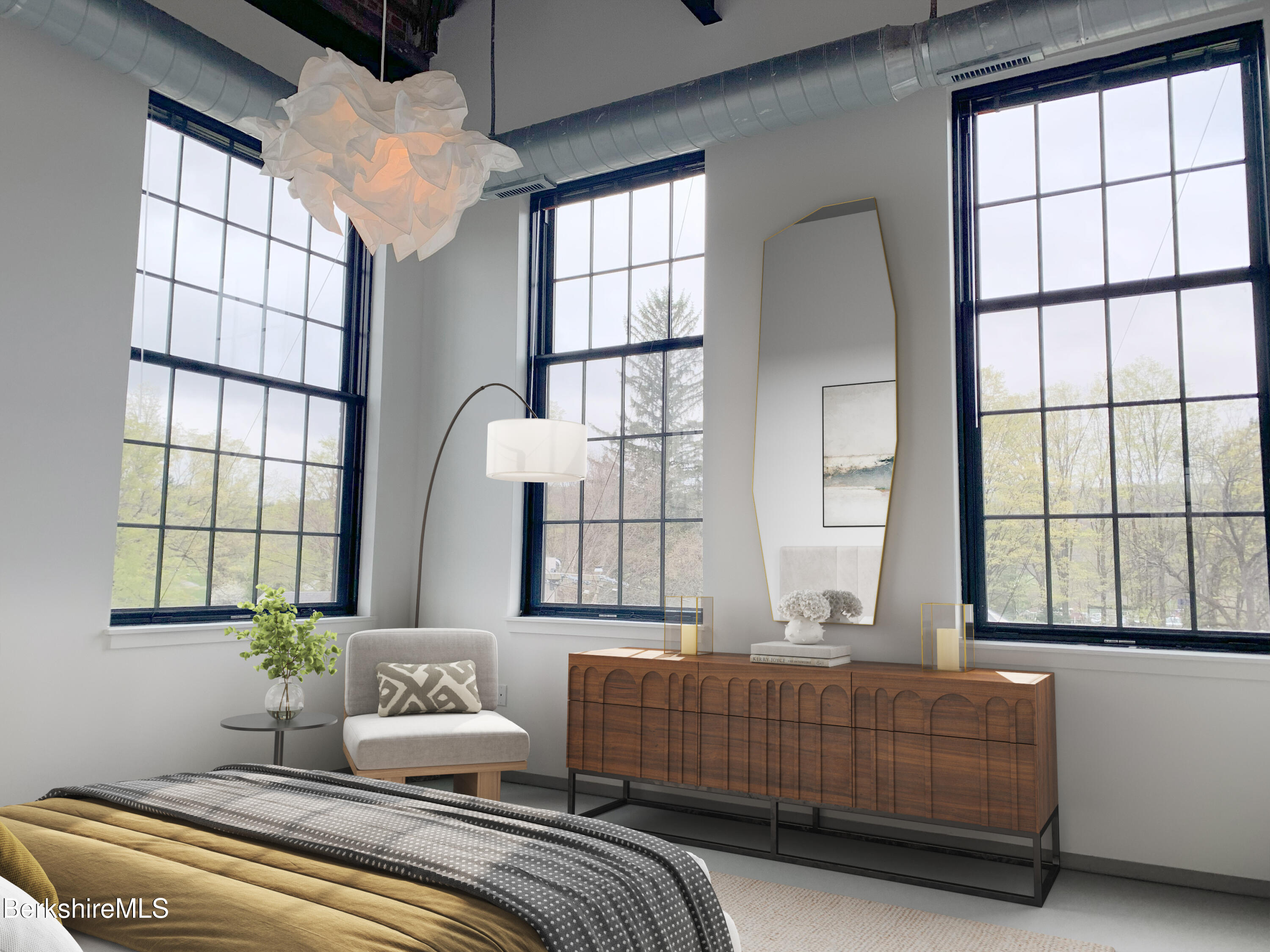 160 Water Street, Unit 407 Williamstown, MA 01267 - Photo 3 of 31 Master bedroom staged-2