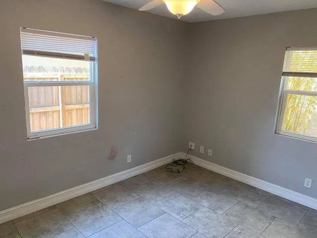 an empty room with a window