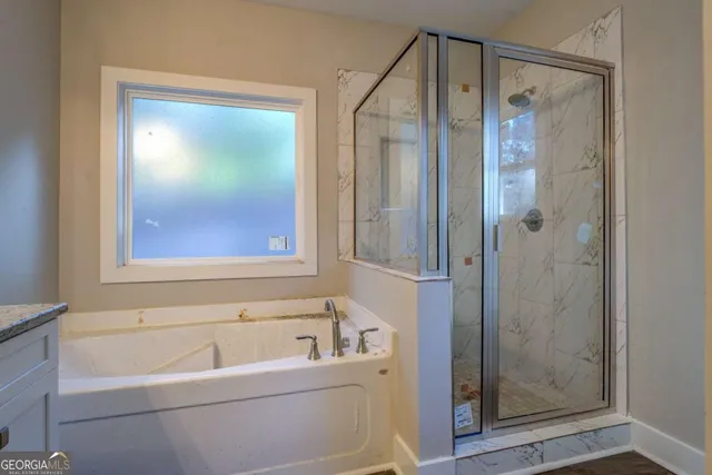 a view of a room with racks on the wall