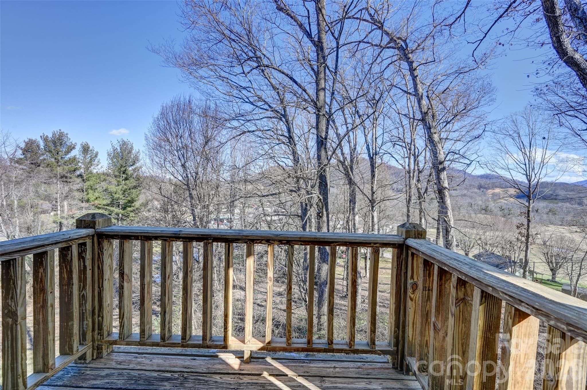 a view of wooden deck