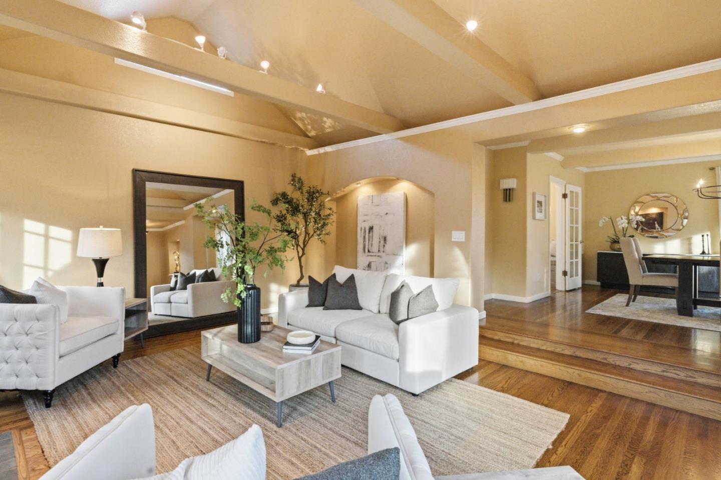 418 Ridge Road San Carlos, CA 94070 - Photo 11 of 64 a living room with furniture and a large mirror