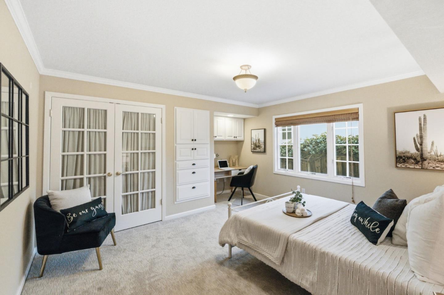 418 Ridge Road San Carlos, CA 94070 - Photo 44 of 64 a bedroom with bed and a large window