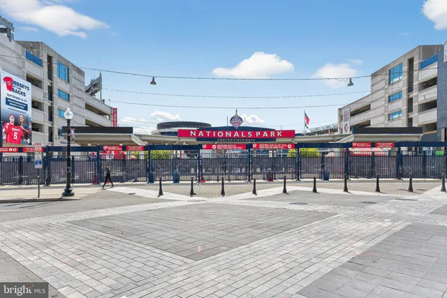 a front view of a building with street