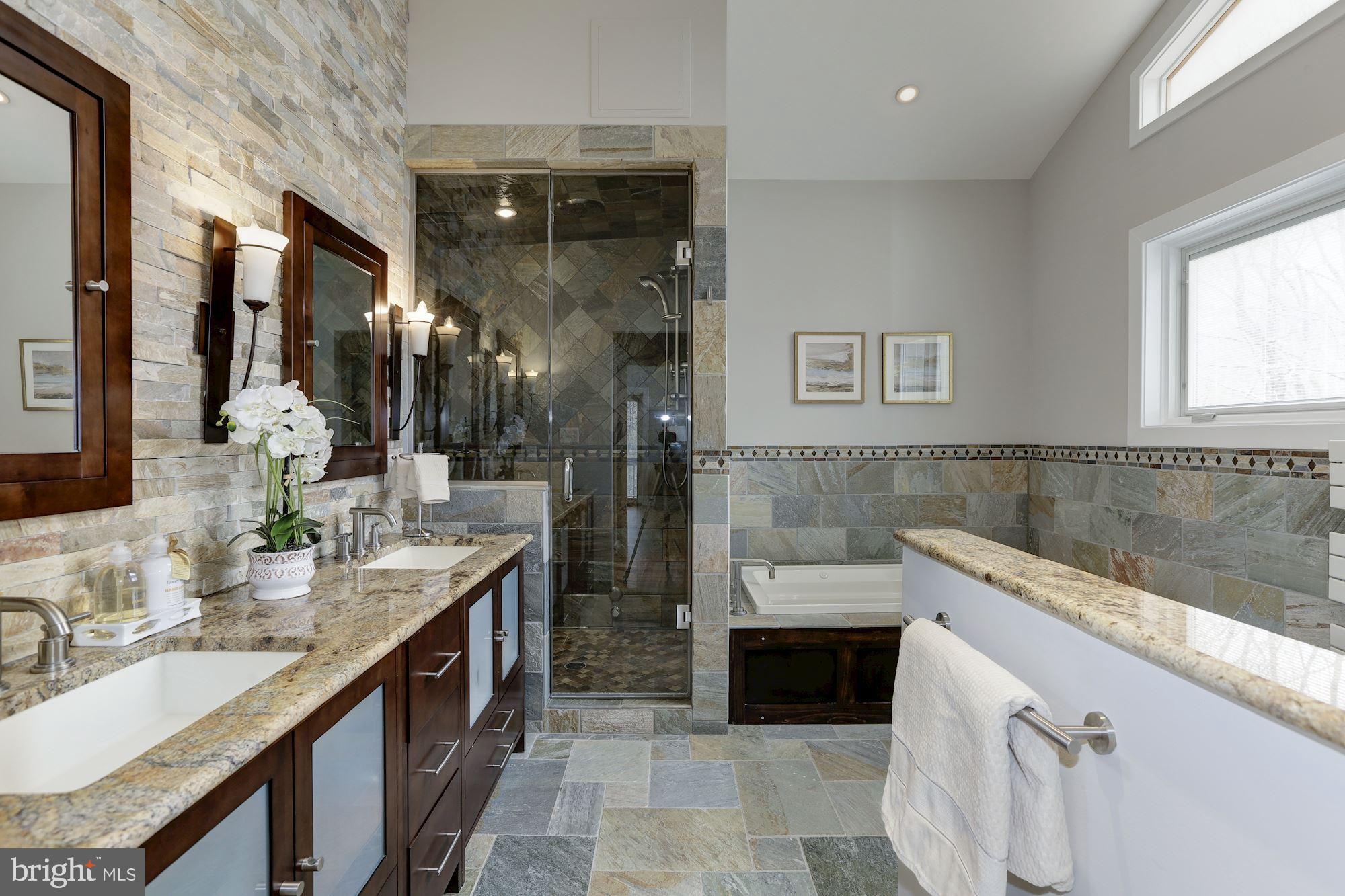 8707 Burning Tree Road Bethesda, MD 20817 - Photo 45 of 69 Master bath with steam shower and jetted tub