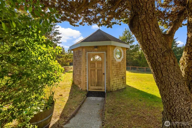 a view of swimming pool with yard