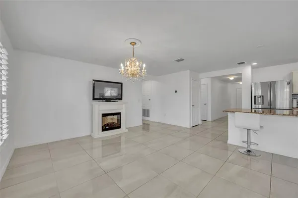 a view of a livingroom with a fireplace