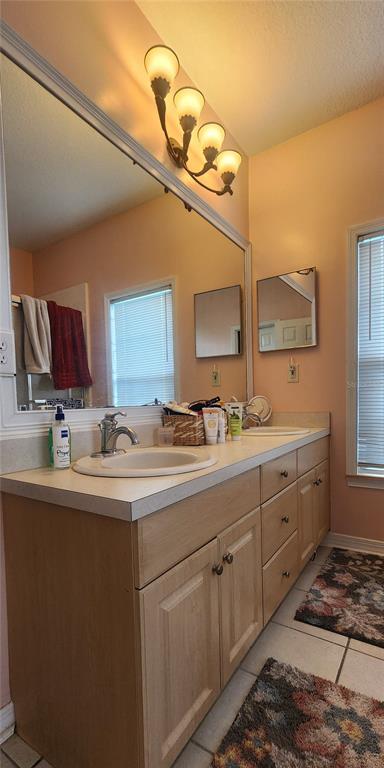6839 Southwest 82 Terrace Gainesville, FL 32608 - Photo 20 of 28 a bathroom with a double vanity sink and a mirror