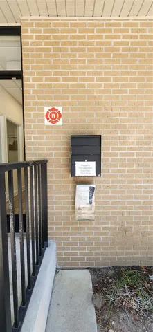 a brick building with a window