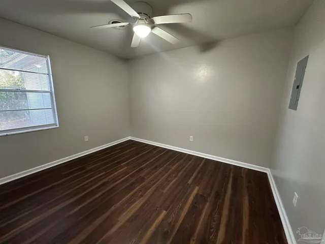 a view of backyard with green space