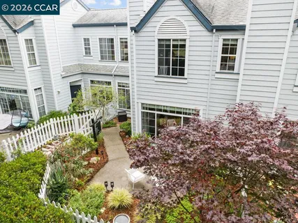 a view of a house with a yard and flower plants