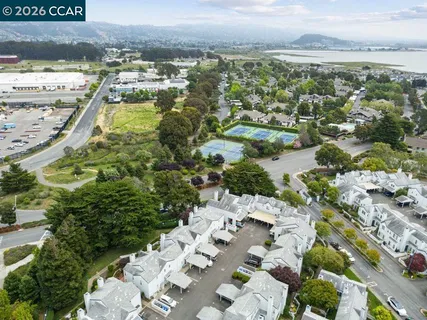an aerial view of multiple house