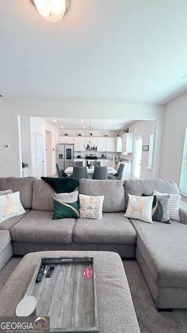 a living room with furniture and a couch