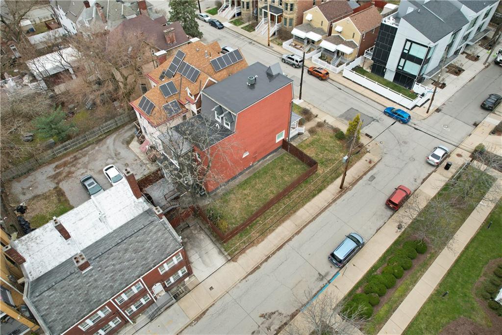 5822 Rippey Street Pittsburgh, PA 15206 - Photo 30 of 37 Aerial view of the side yard and off-street parking
