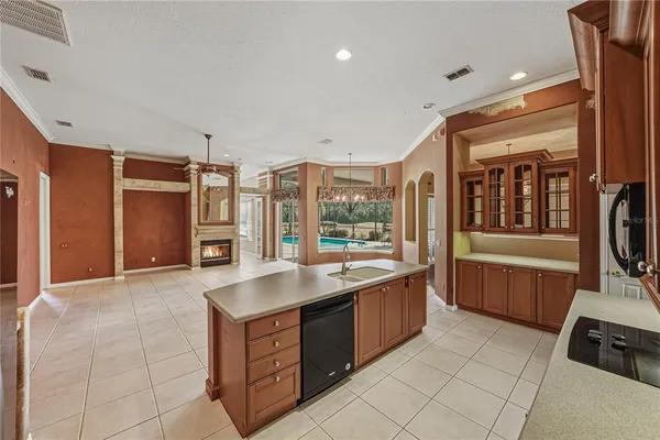 a bath tub sitting in front of a bathroom