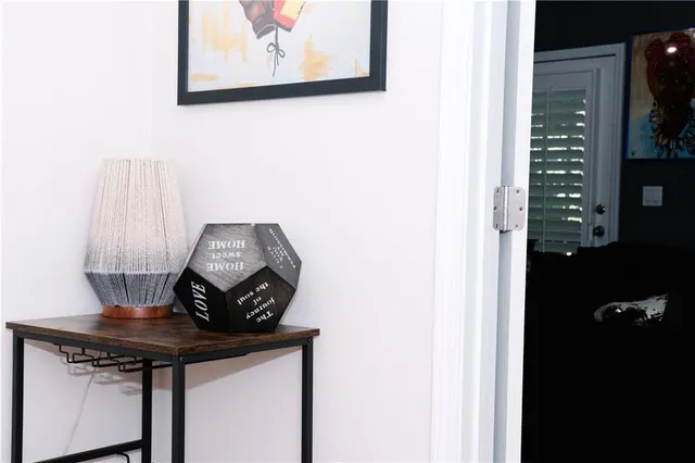 a view of a hallway with elevator