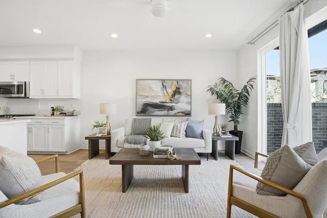 a view of a building from a balcony