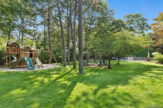 a view of park with trees