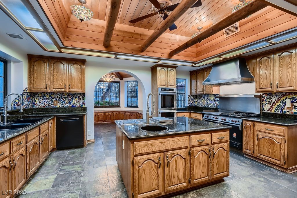 1 Quail Run Road Henderson, NV 89014 - Photo 18 of 82 Custom hand made artwork backsplash, high wood ceiling, lots of light