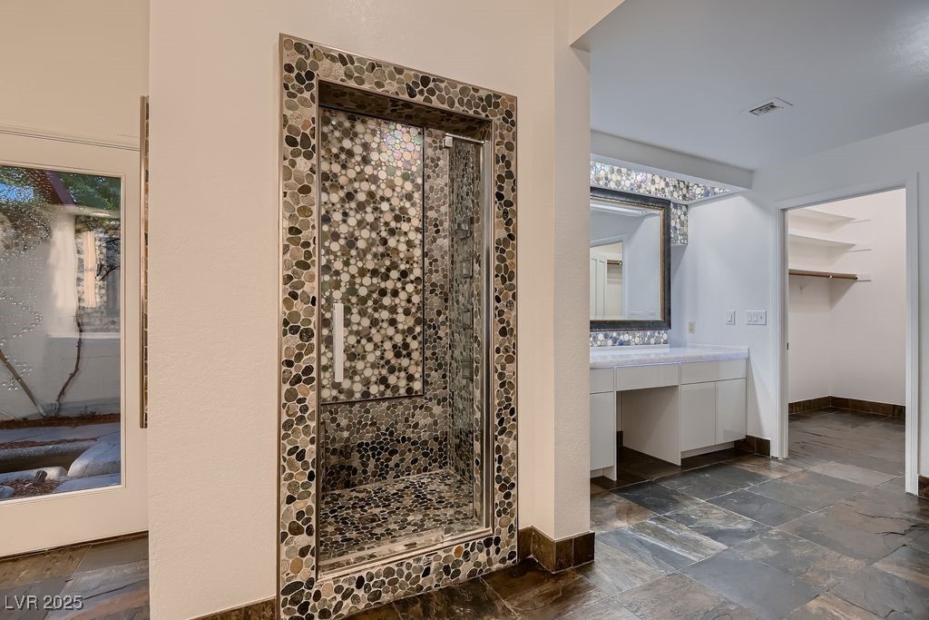 1 Quail Run Road Henderson, NV 89014 - Photo 37 of 82 Steam shower with wall and overhead six head spray, separate hand spray