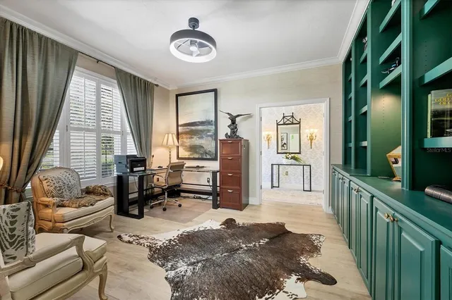 a living room with furniture