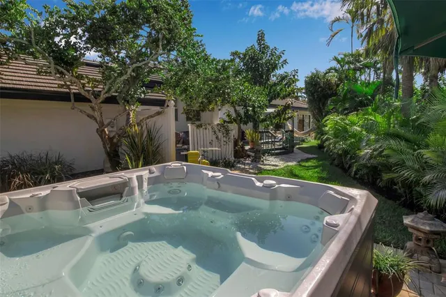 a view of outdoor space and swimming pool