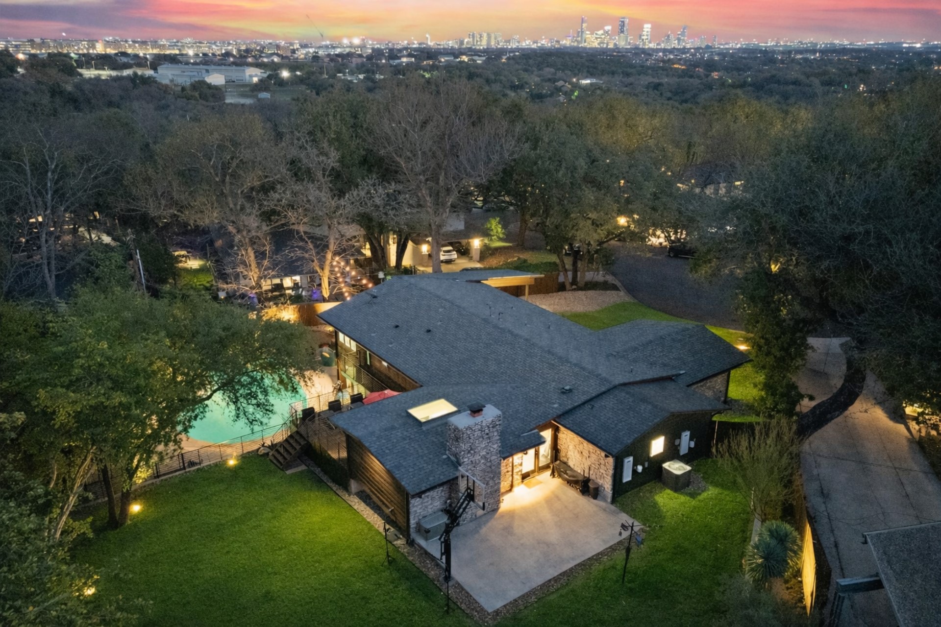 3302 Cherry Tree Circle Austin, TX 78731 - Photo 3 of 37 an aerial view of a house with yard swimming pool and outdoor seating