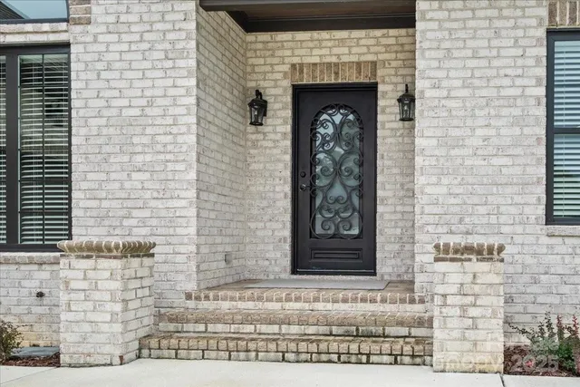 a front view of a fireplace