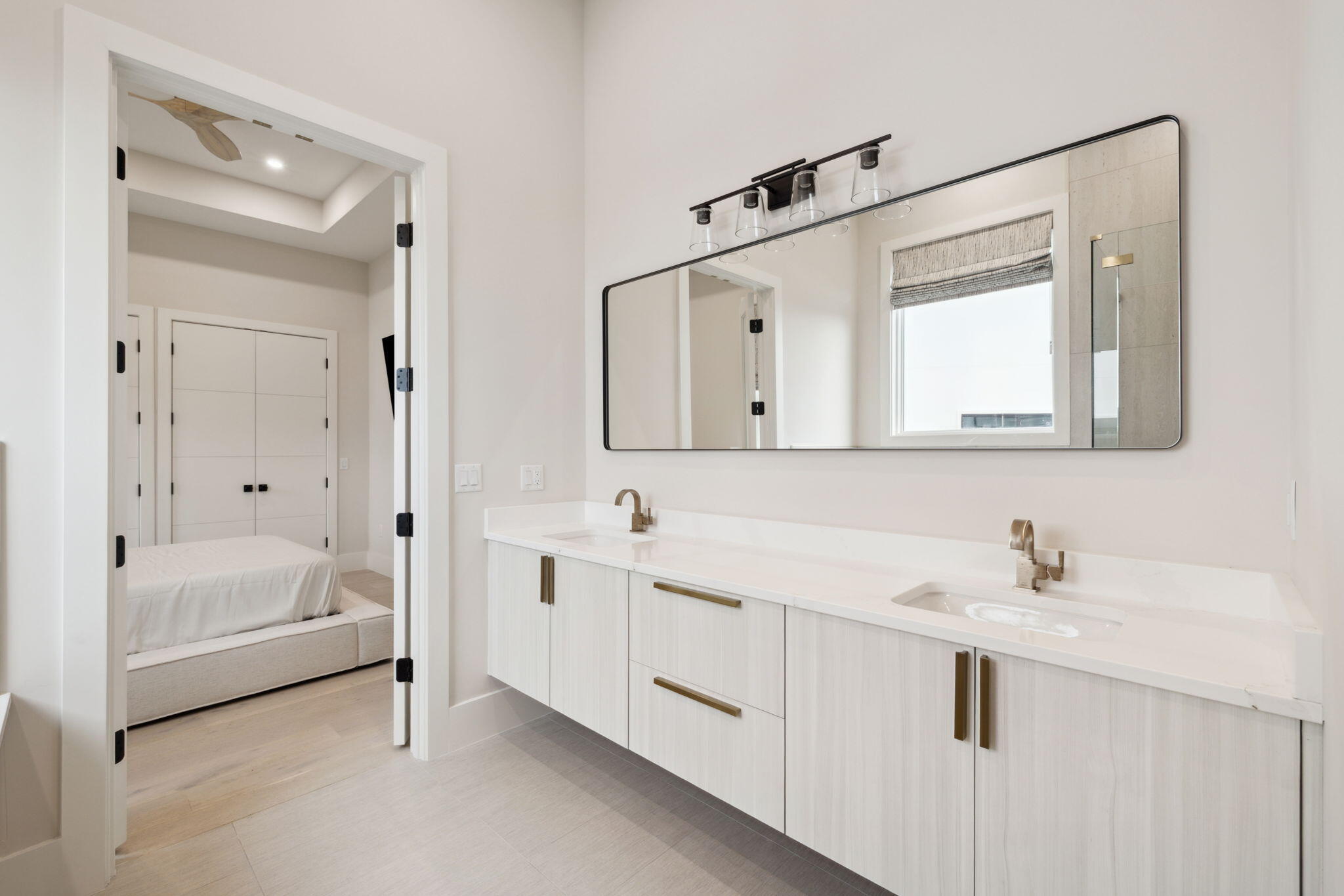 92 Southern Cross Ln Inlet Beach Inlet Beach, FL 32461 - Photo 15 of 19 a bathroom with a double vanity sink mirror and bathtub