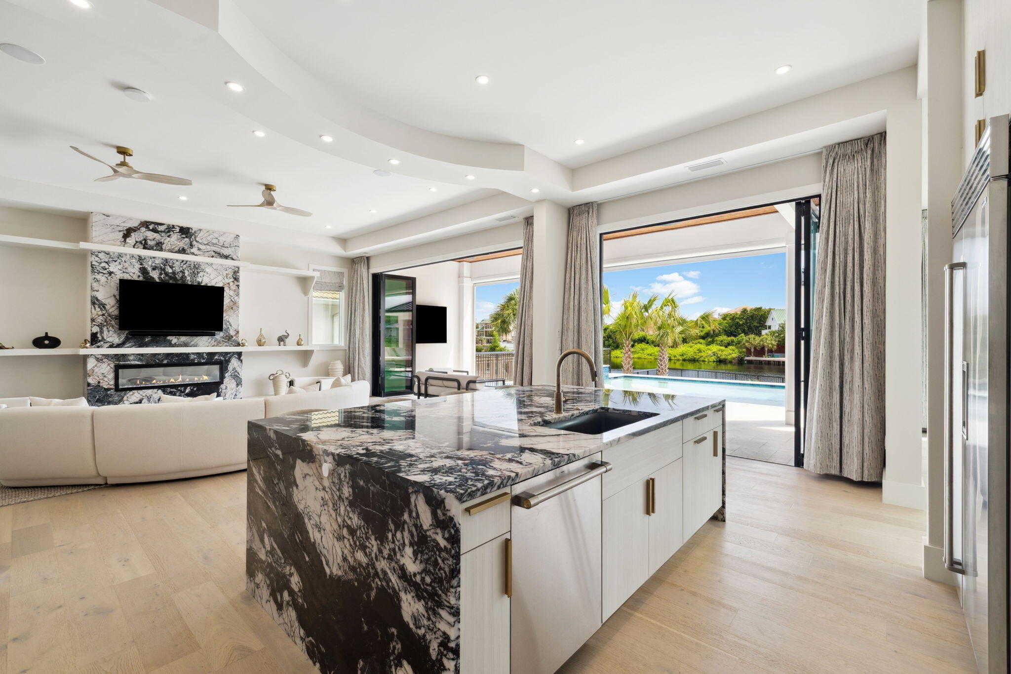 92 Southern Cross Ln Inlet Beach Inlet Beach, FL 32461 - Photo 7 of 19 a kitchen with stainless steel appliances granite countertop a sink stove and microwave