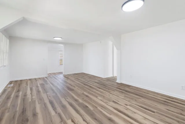 a view of a closet in a room