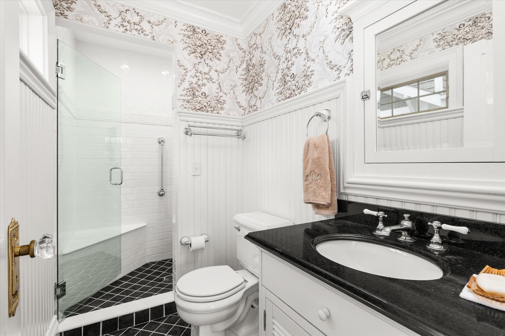540 Pearl Street Ottawa, IL 61350 - Photo 27 of 70 a bathroom with a granite countertop sink toilet a mirror and shower