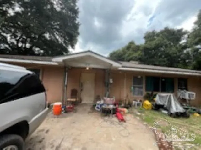 a view of car parked in garage