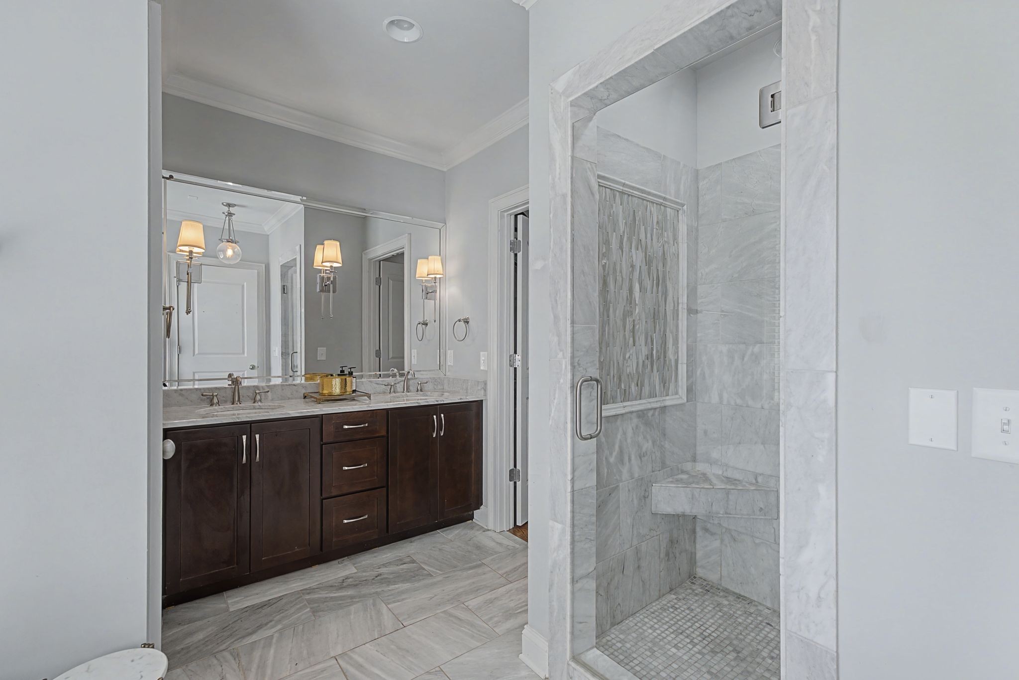 4108 A Lone Oak Road Nashville, TN 37215 - Photo 25 of 36 a spacious bathroom with a shower sink and mirror