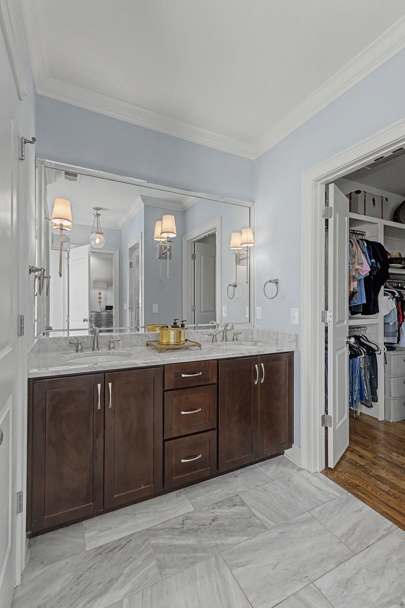 4108 A Lone Oak Road Nashville, TN 37215 - Photo 28 of 36 a spacious bathroom with a granite countertop sink and a mirror