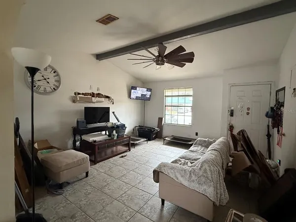 an empty room with a window