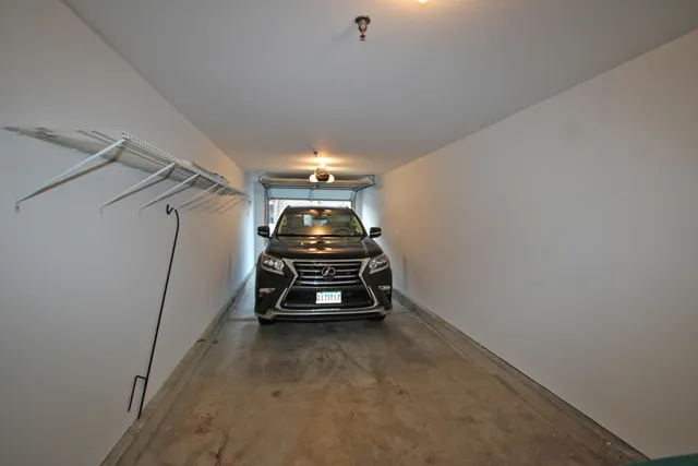 a car parked in a garage