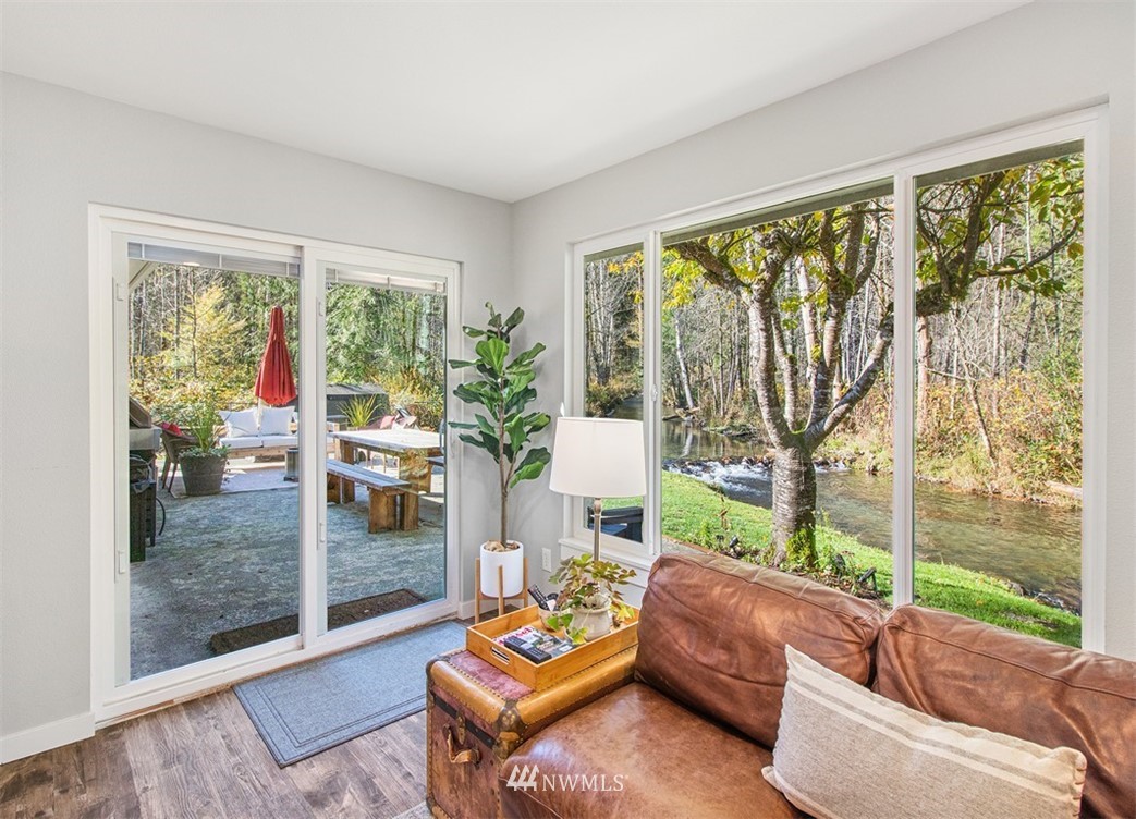 46020 Southeast Edgewick Road North Bend, WA 98045 - Photo 18 of 24 a living room with furniture and a floor to ceiling window