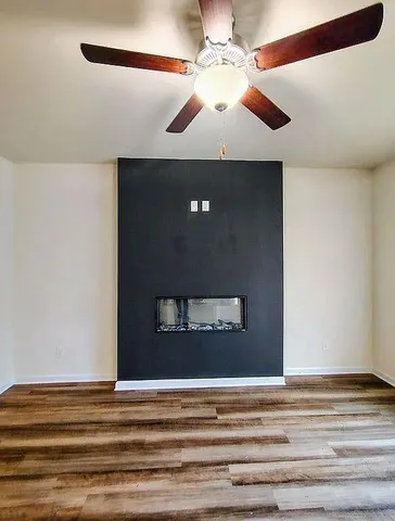 a view of a livingroom with a fan
